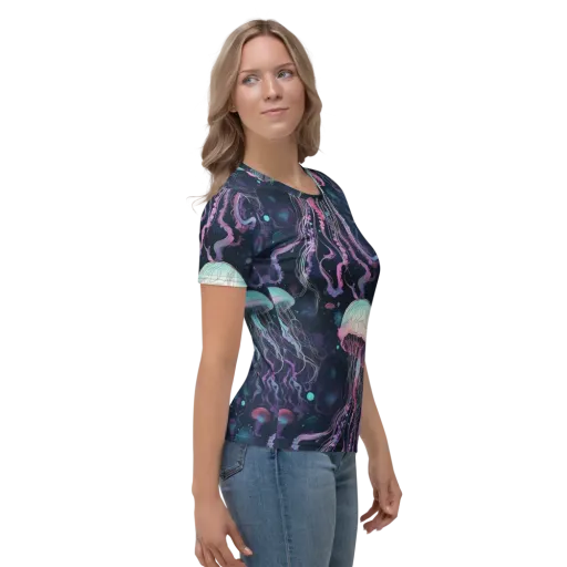 Moonlit Medusa on a Women's Crew Neck T-Shirt