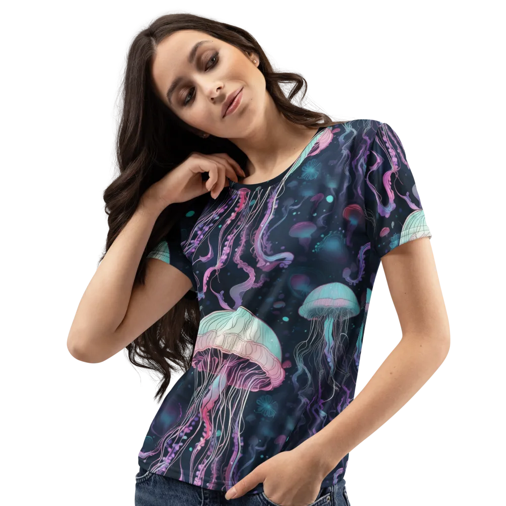 Moonlit Medusa on Women's Crew Neck T-Shirt — Left Front