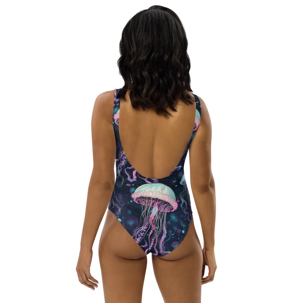 Moonlit Medusa on One-Piece Swimsuit — Back