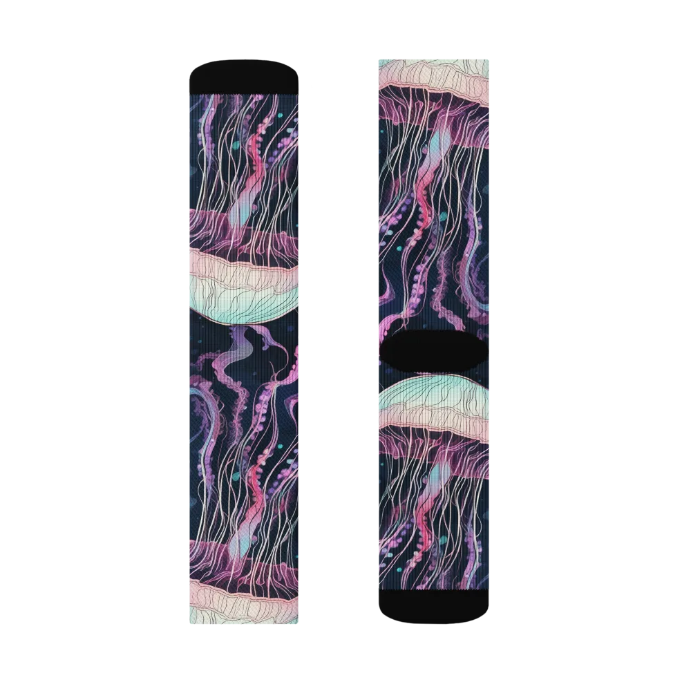 Moonlit Medusa on Socks — Left Sock