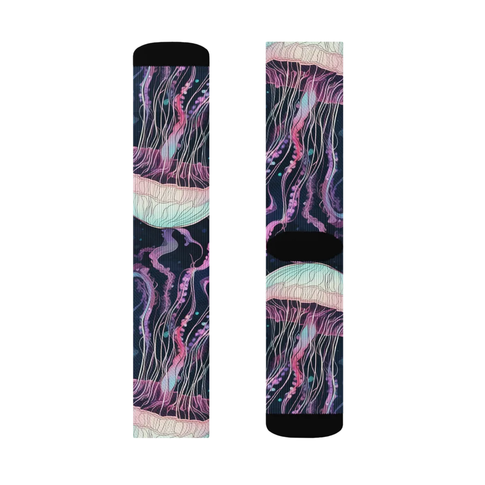 Moonlit Medusa on Socks — Right Sock