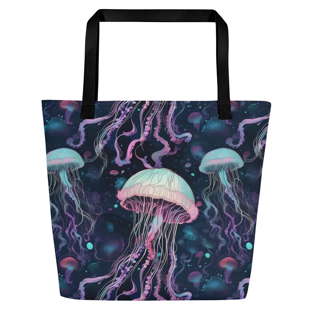 Moonlit Medusa on Large Tote Bag W/ Pocket — Front