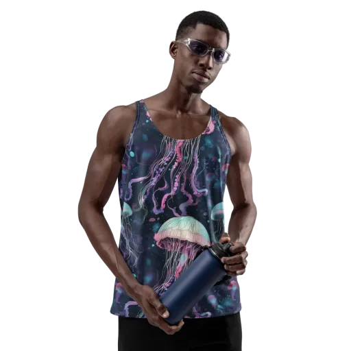 Moonlit Medusa on a Men's Tank Top