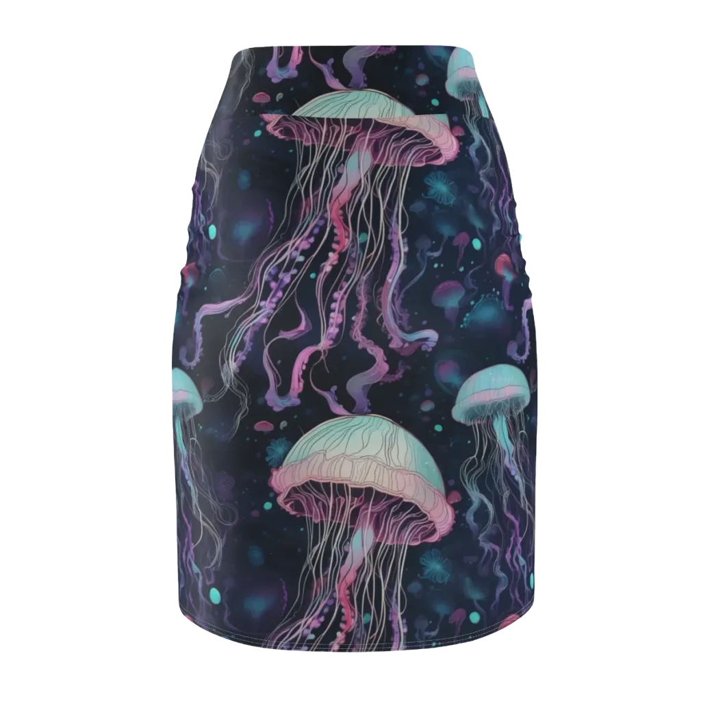 Moonlit Medusa on Pencil Skirt — Back