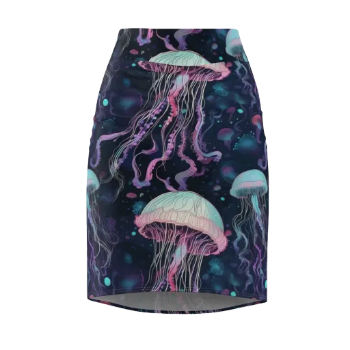 Moonlit Medusa on a Pencil Skirt