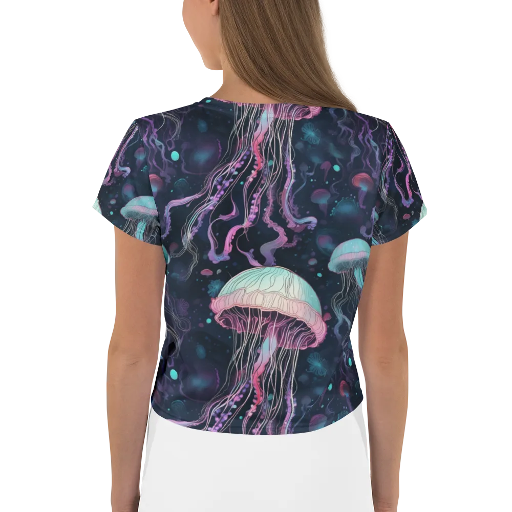 Moonlit Medusa on Crop Tee — Back