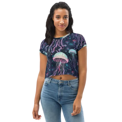 Moonlit Medusa on a Crop Tee
