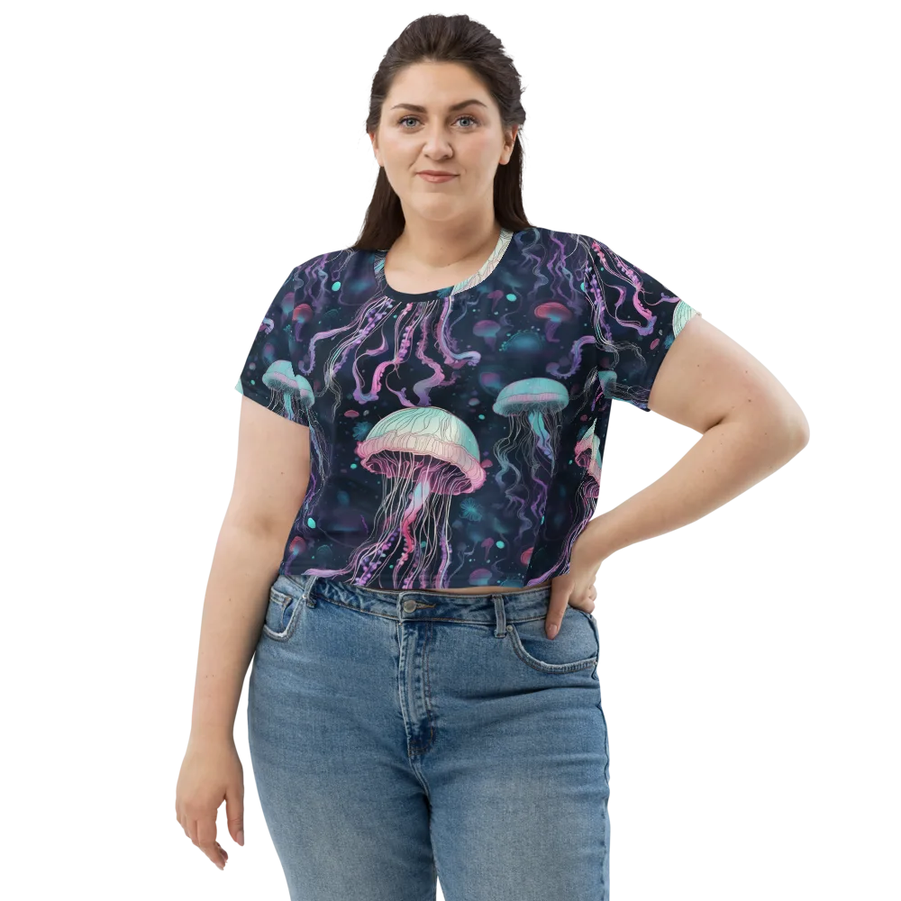 Moonlit Medusa on Crop Tee — Front