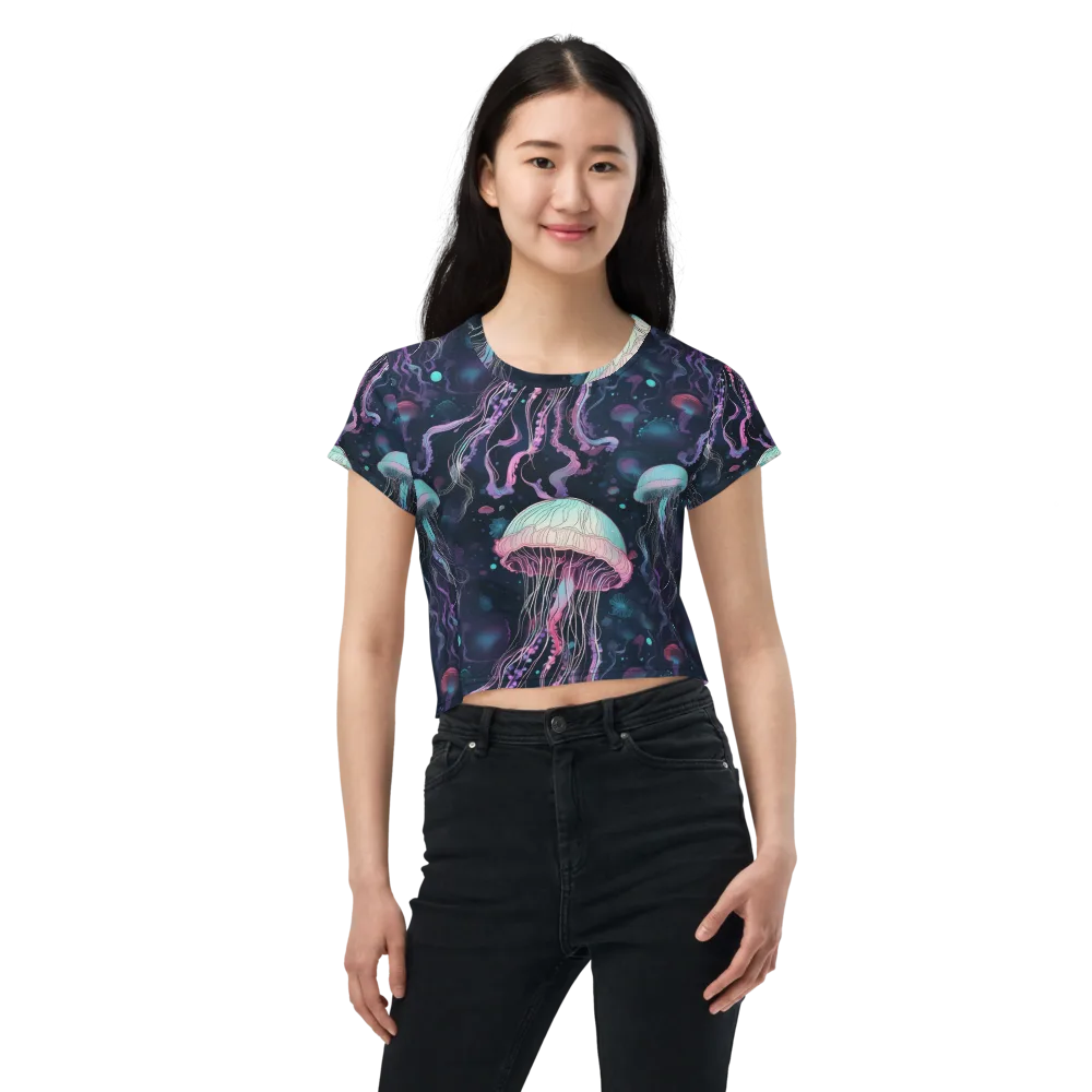 Moonlit Medusa on Crop Tee — Front