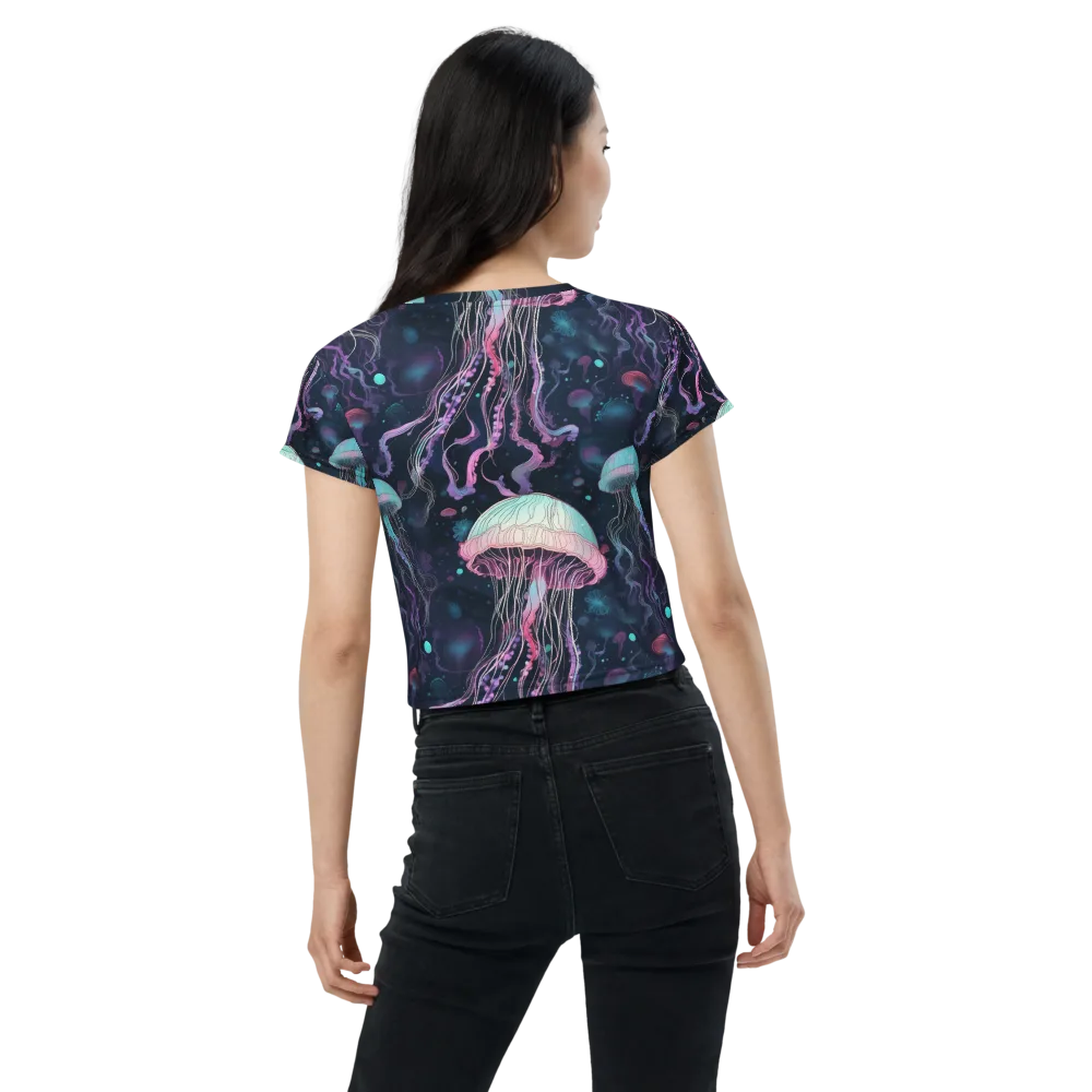 Moonlit Medusa on Crop Tee — Back