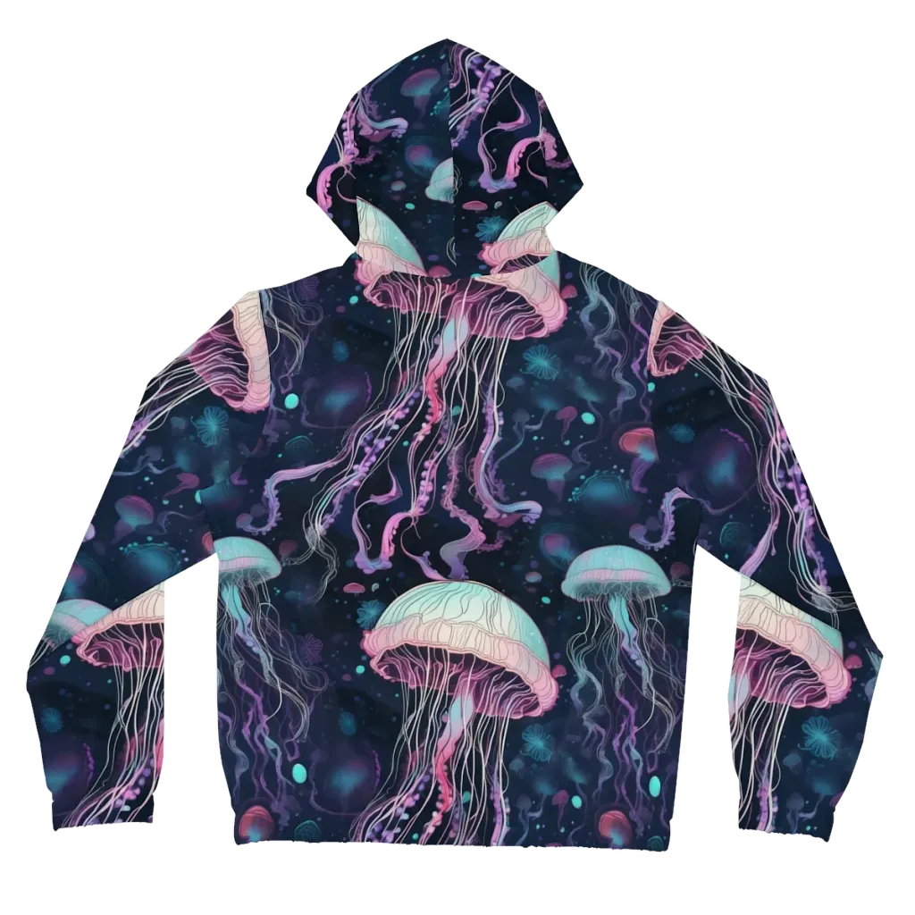 Moonlit Medusa on Women's Full-Zip Hoodie — Back