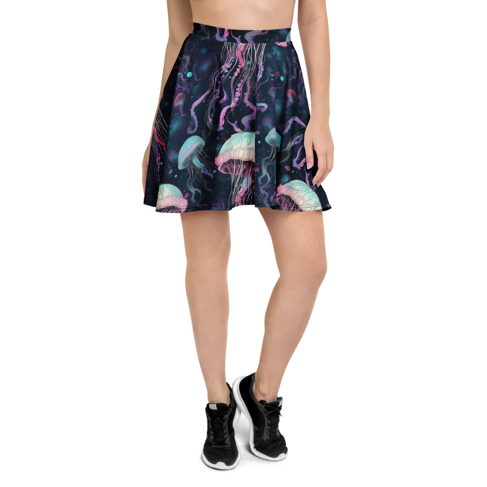 Moonlit Medusa on Skater Skirt — Front