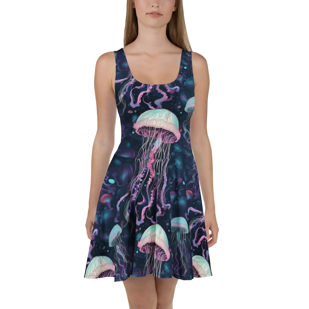 Moonlit Medusa on Skater Dress — Front