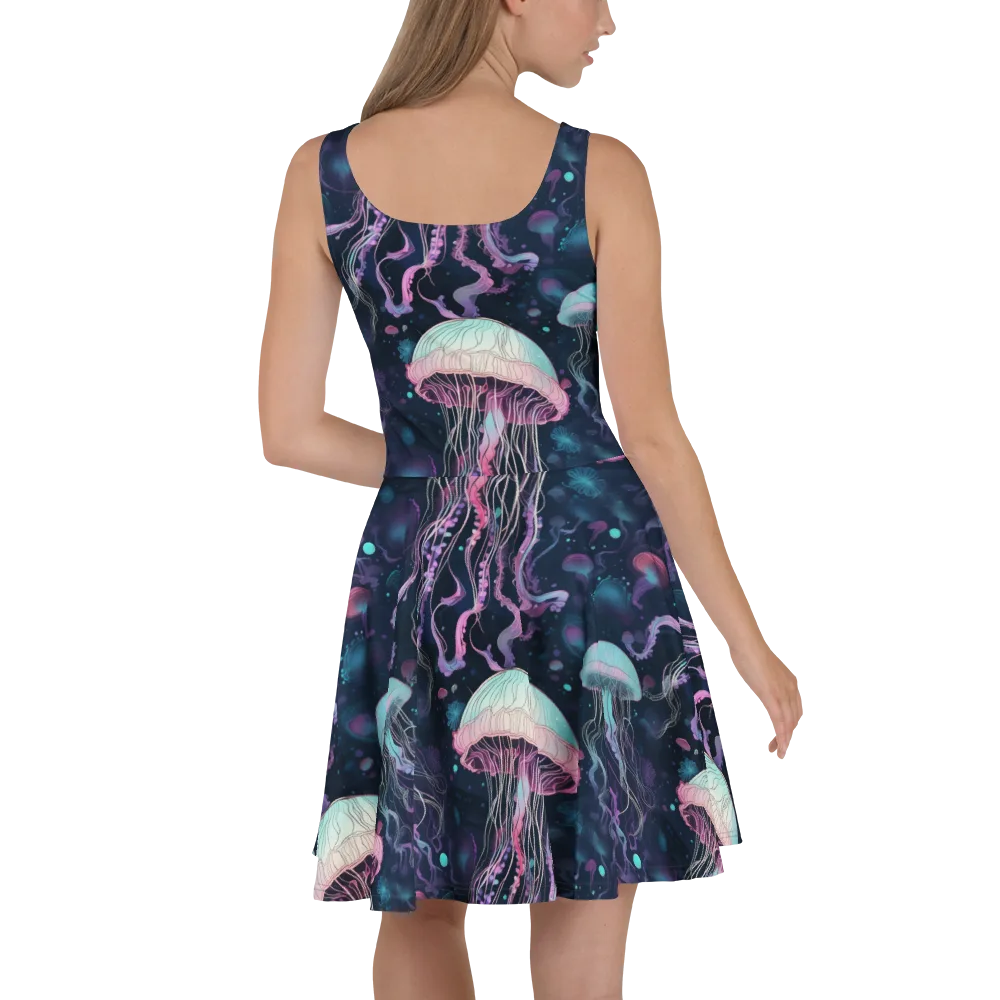 Moonlit Medusa on Skater Dress — Back