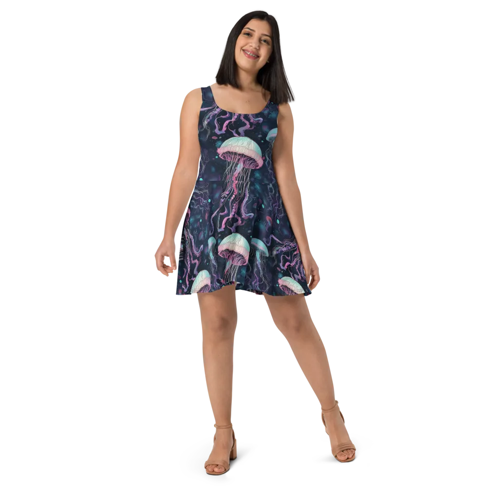 Moonlit Medusa on Skater Dress — Front