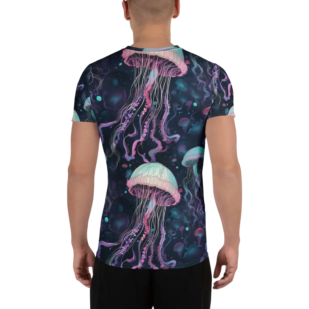 Moonlit Medusa on Men's Athletic T-Shirt — Back