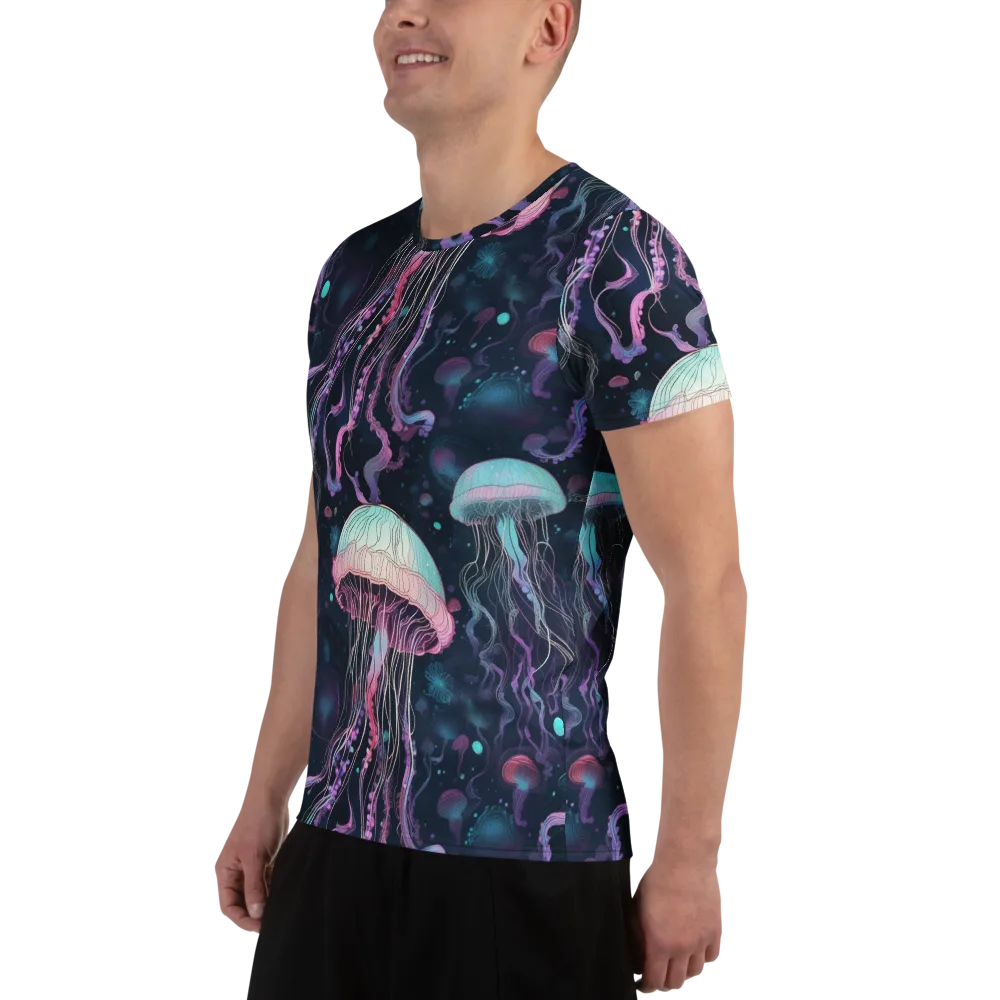 Moonlit Medusa on Men's Athletic T-Shirt — Left