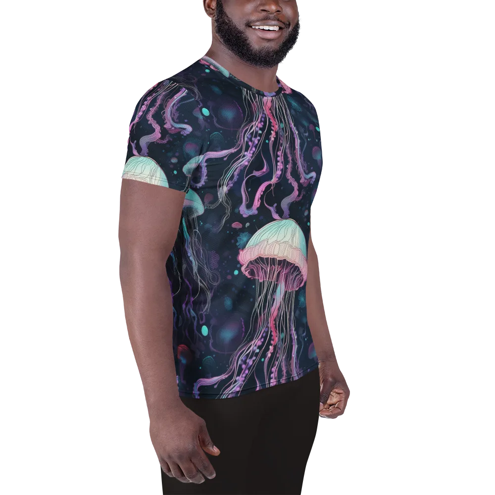 Moonlit Medusa on Men's Athletic T-Shirt — Right