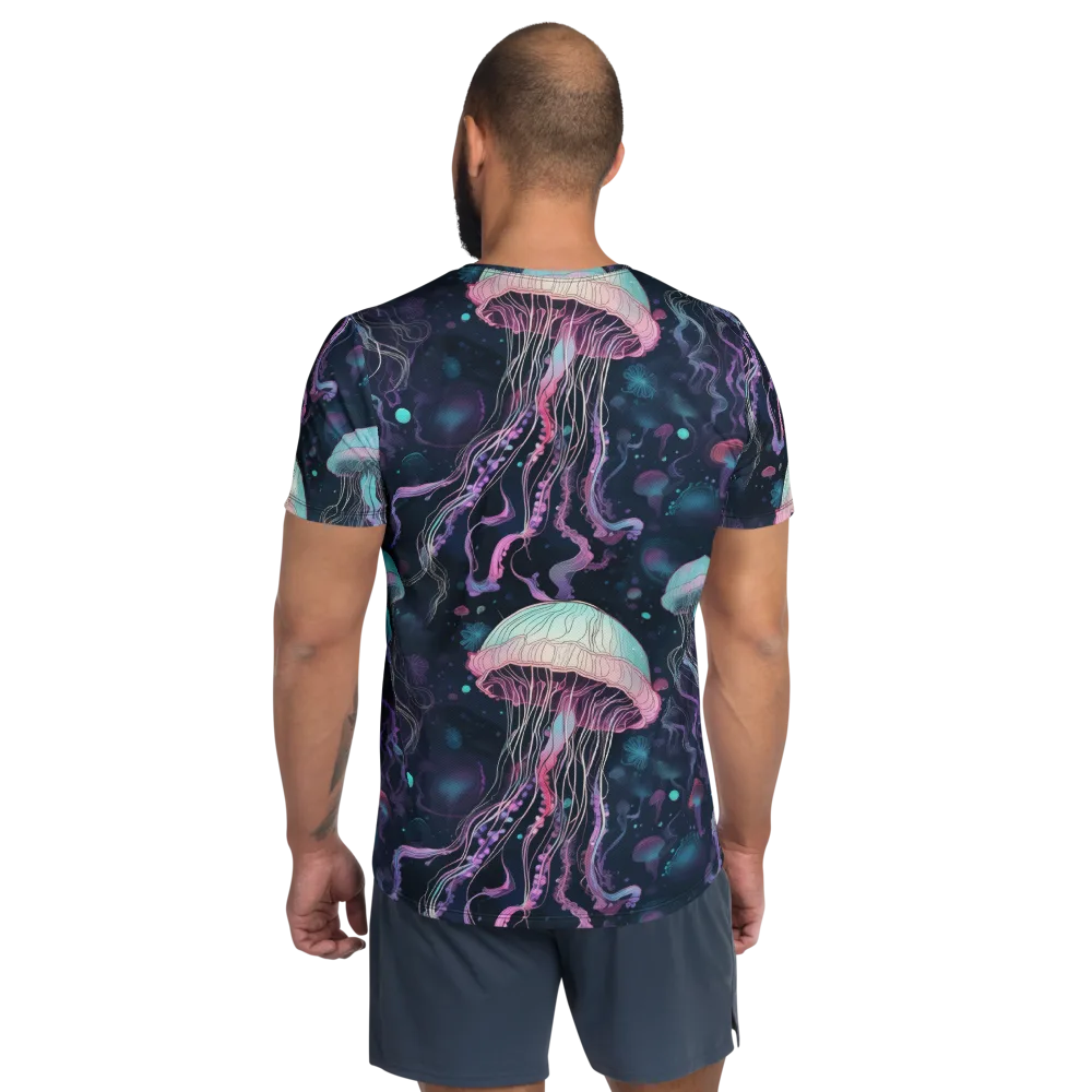 Moonlit Medusa on Men's Athletic T-Shirt — Back