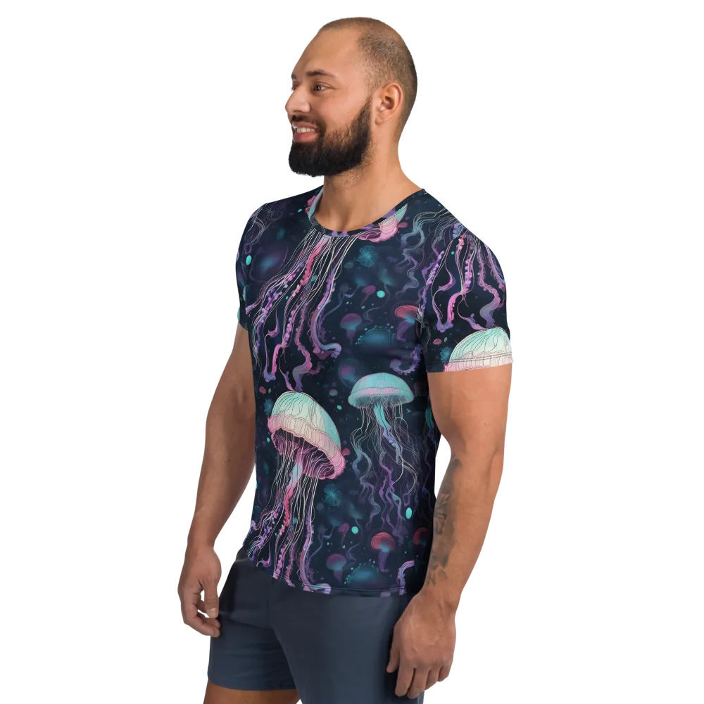 Moonlit Medusa on Men's Athletic T-Shirt — Left