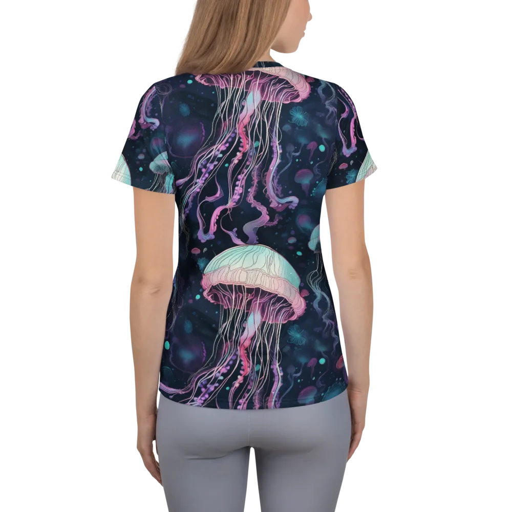 Moonlit Medusa on Women's Athletic T-Shirt — Back
