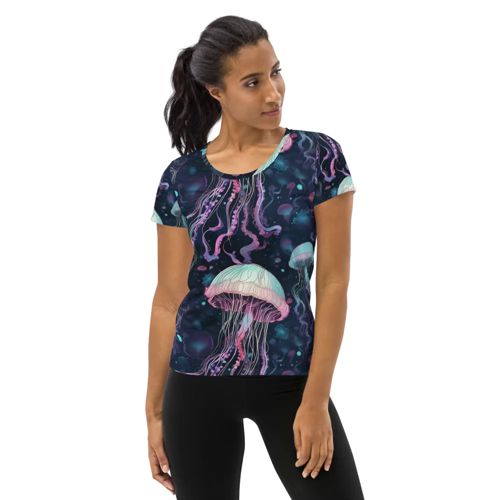 Moonlit Medusa on Women's Athletic T-Shirt — Front