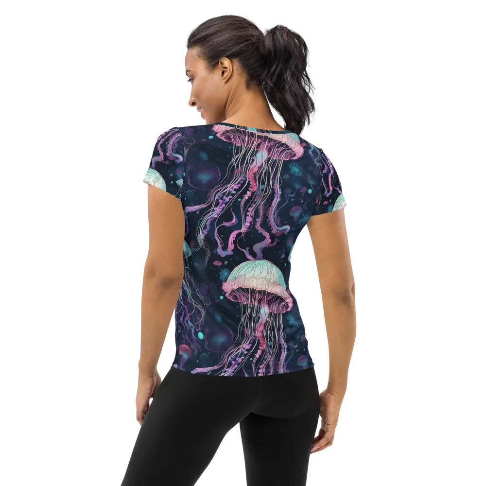Moonlit Medusa on Women's Athletic T-Shirt — Back