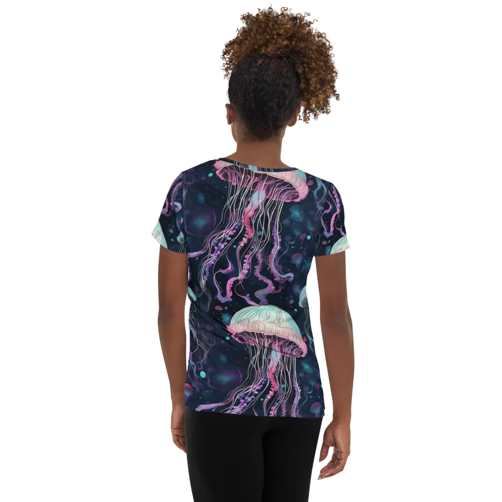 Moonlit Medusa on Women's Athletic T-Shirt — Back
