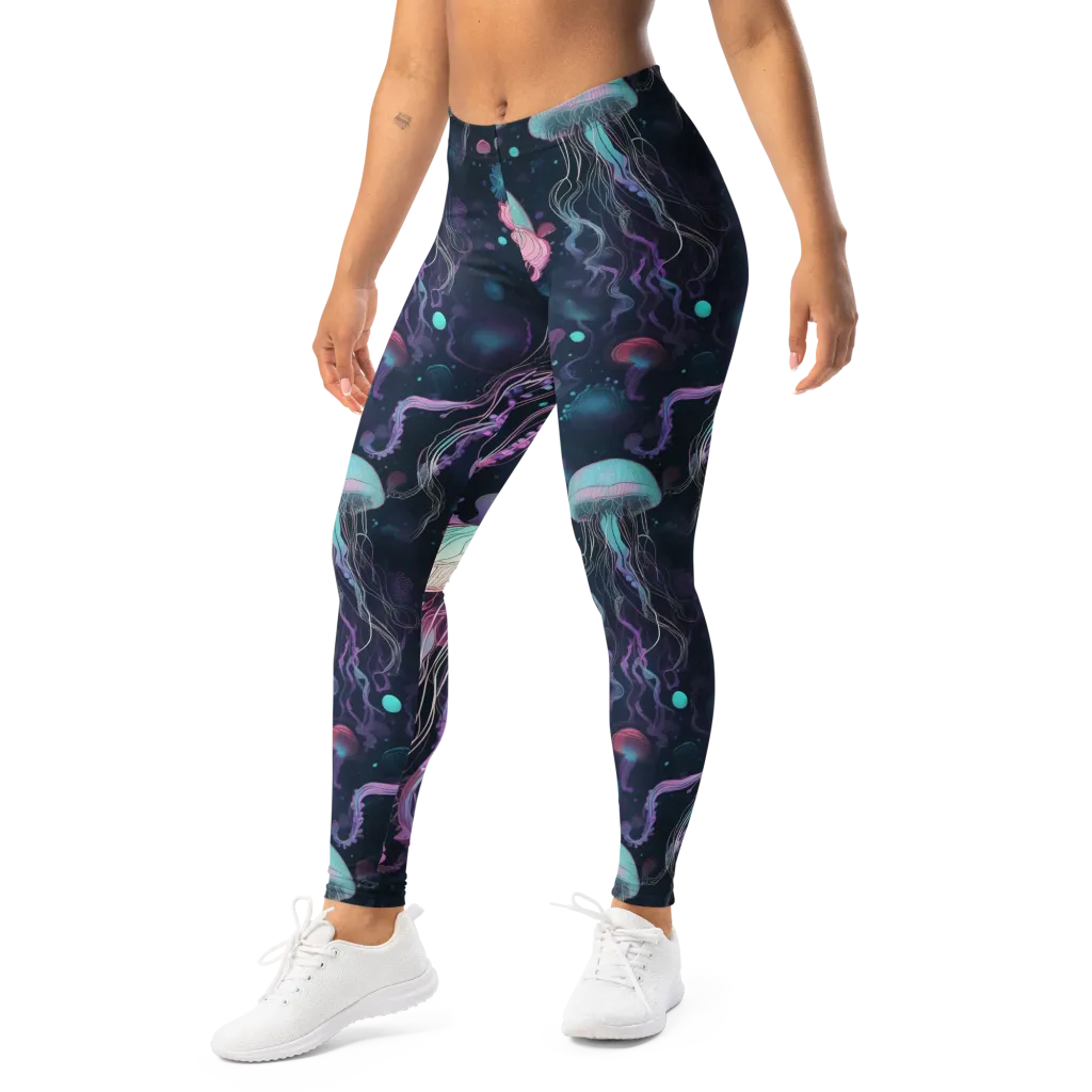 Moonlit Medusa on Leggings — Left Front
