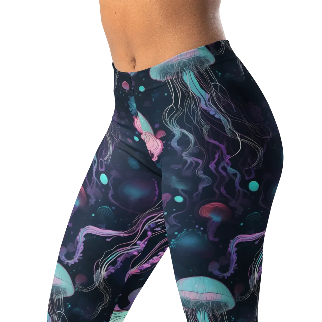 Moonlit Medusa on Leggings — Left Front