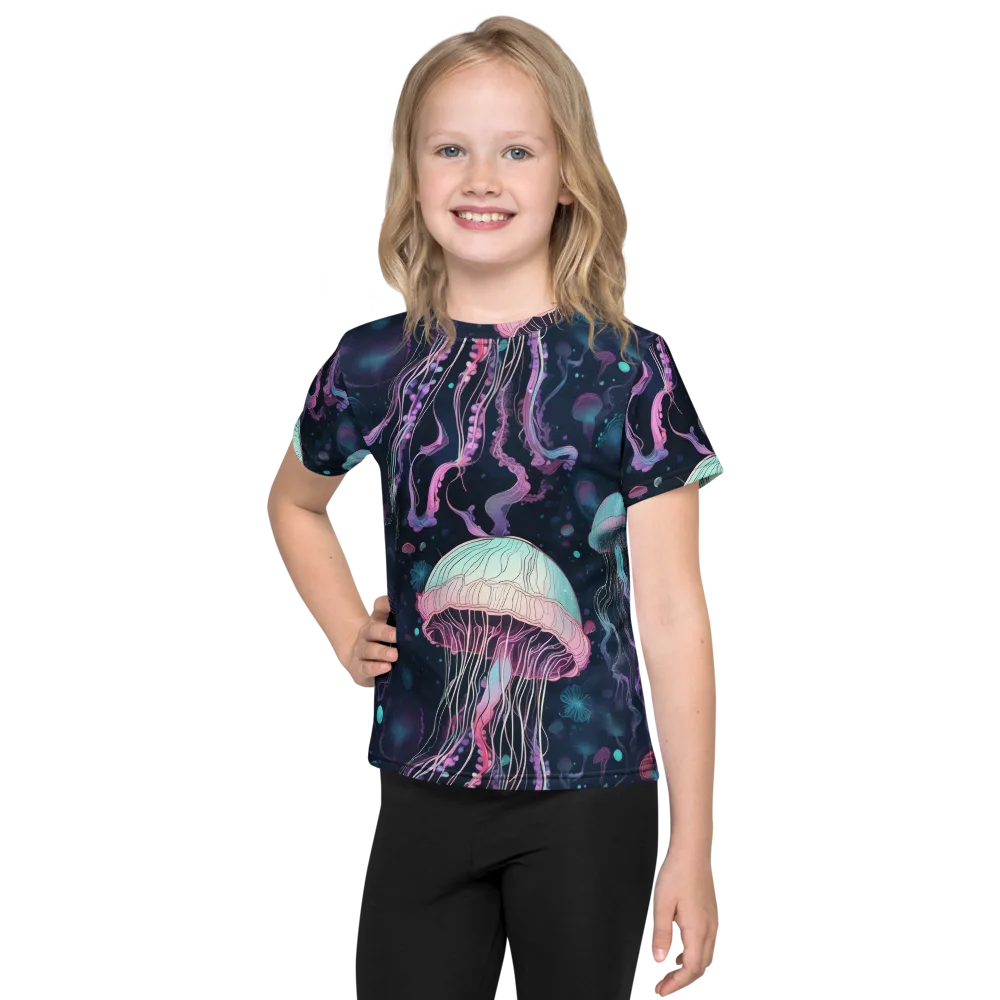 Moonlit Medusa on Kids Crew Neck T-Shirt — Front