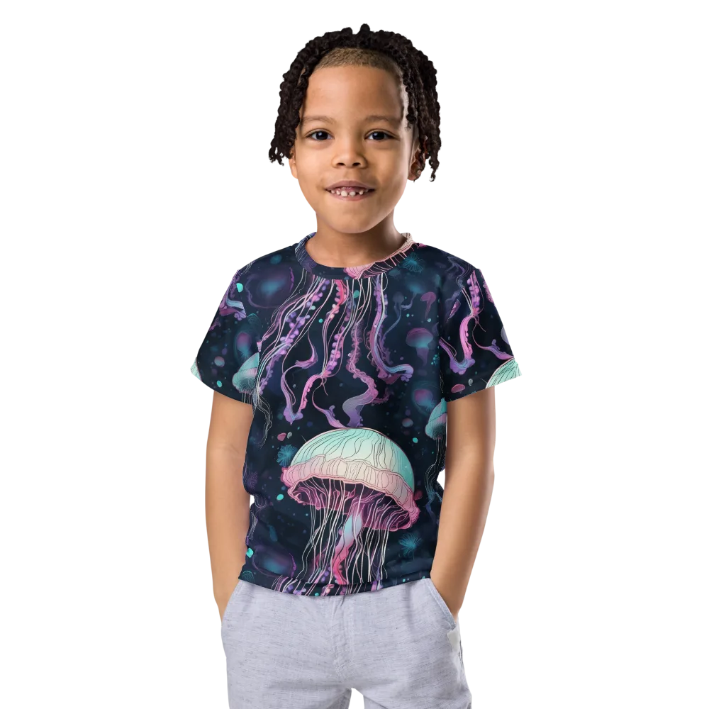 Moonlit Medusa on Kids Crew Neck T-Shirt — Front