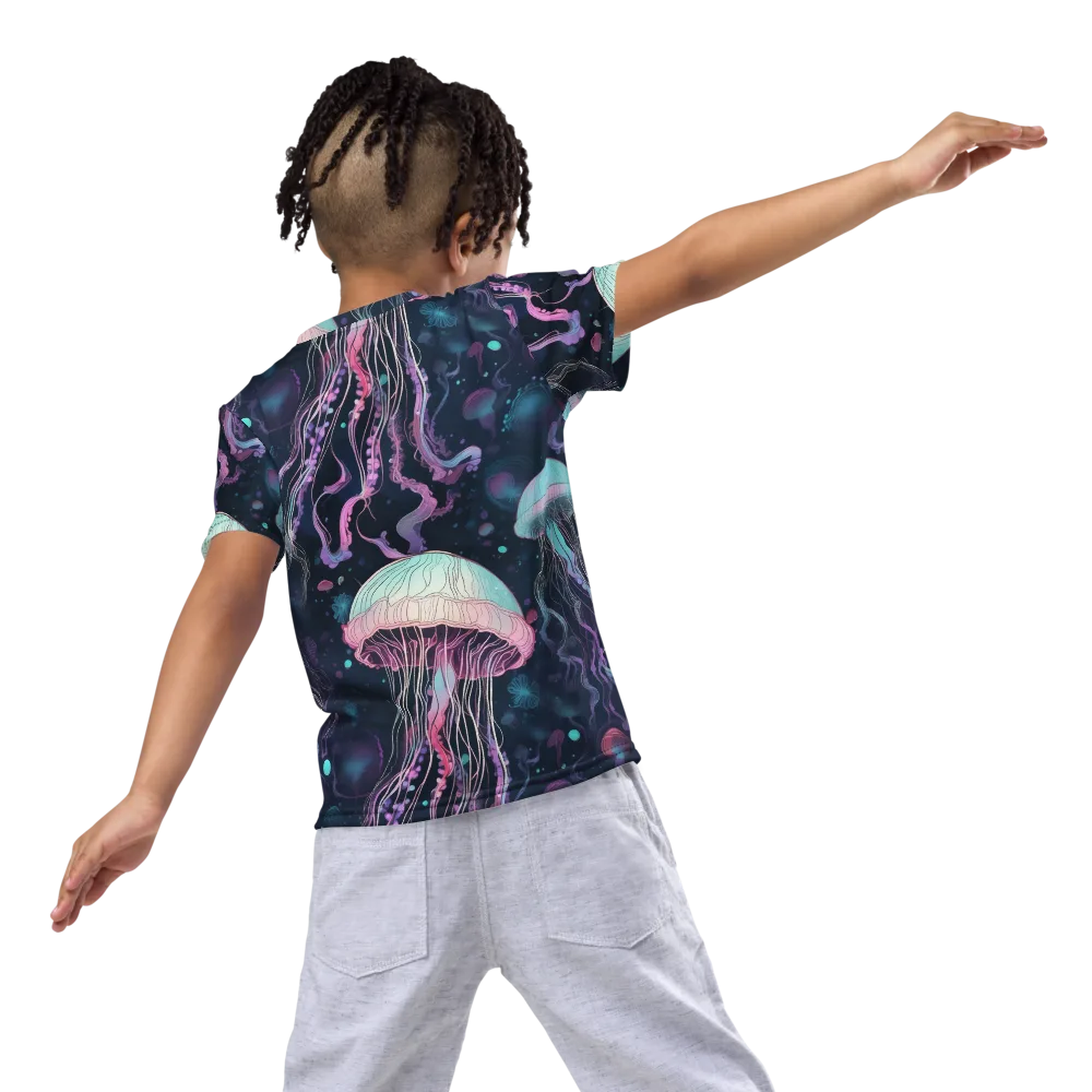 Moonlit Medusa on Kids Crew Neck T-Shirt — Back