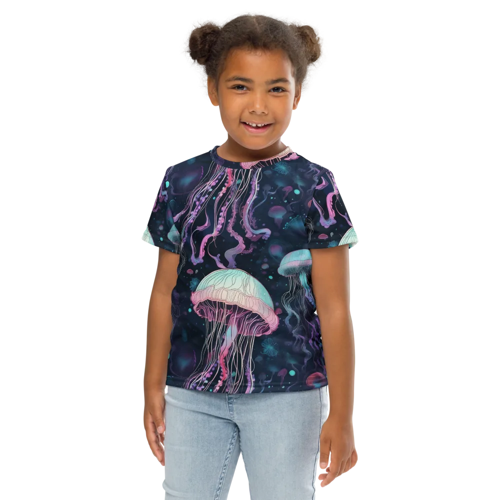 Moonlit Medusa on Kids Crew Neck T-Shirt — Front