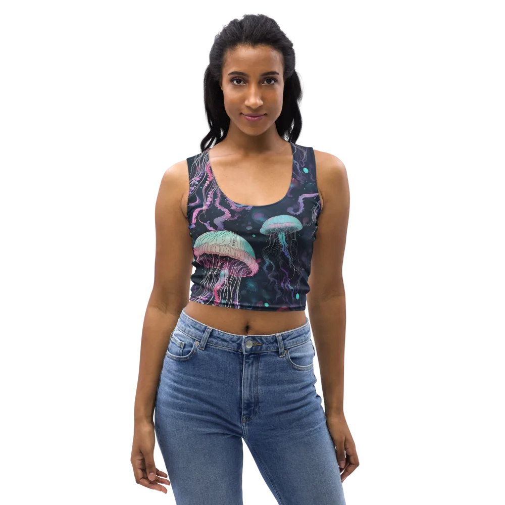 Moonlit Medusa on Crop Top — Front
