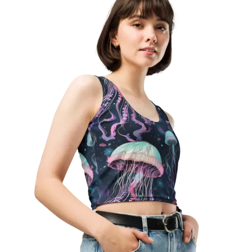Moonlit Medusa on a Crop Top