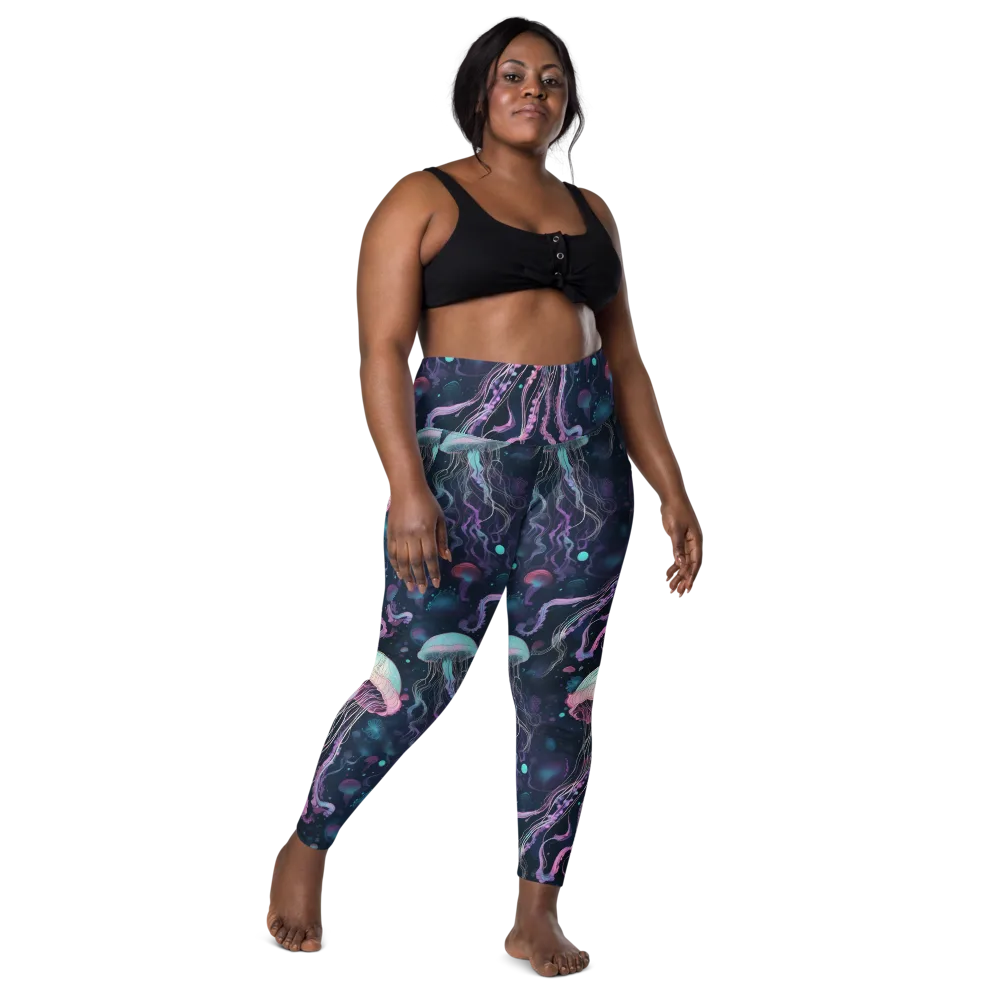 Moonlit Medusa on Leggings with Pockets — Front