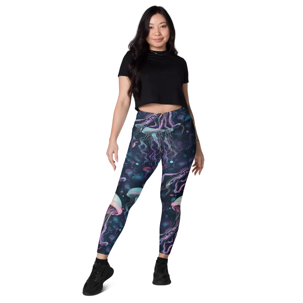 Moonlit Medusa on Leggings with Pockets — Front