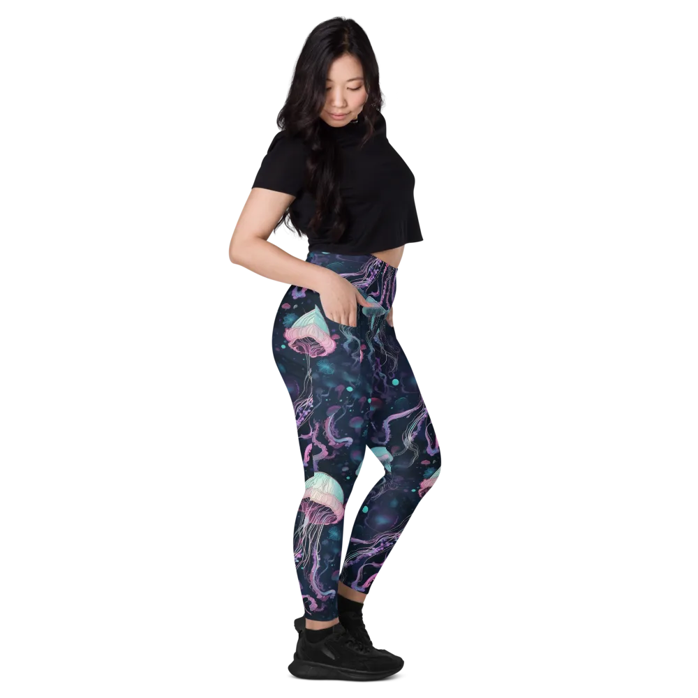 Moonlit Medusa on Leggings with Pockets — Right