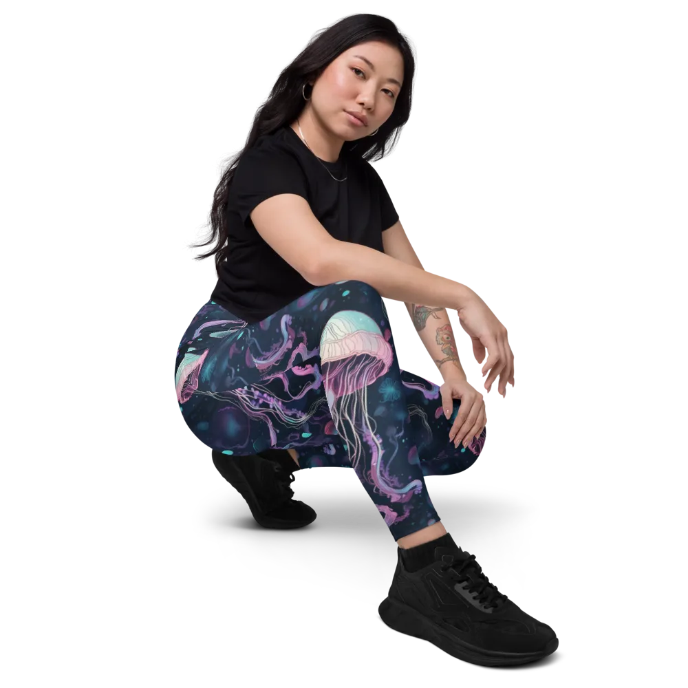 Moonlit Medusa on Leggings with Pockets — Right Front