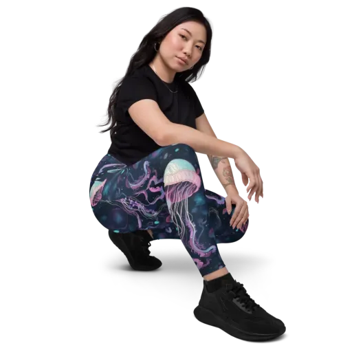 Moonlit Medusa on a Leggings with Pockets