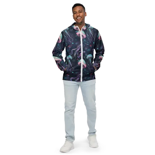 Moonlit Medusa on a Men's Windbreaker