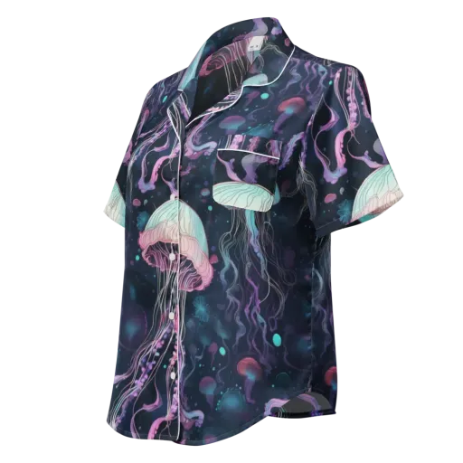 Moonlit Medusa on a Women's Short Sleeve Pajama Top