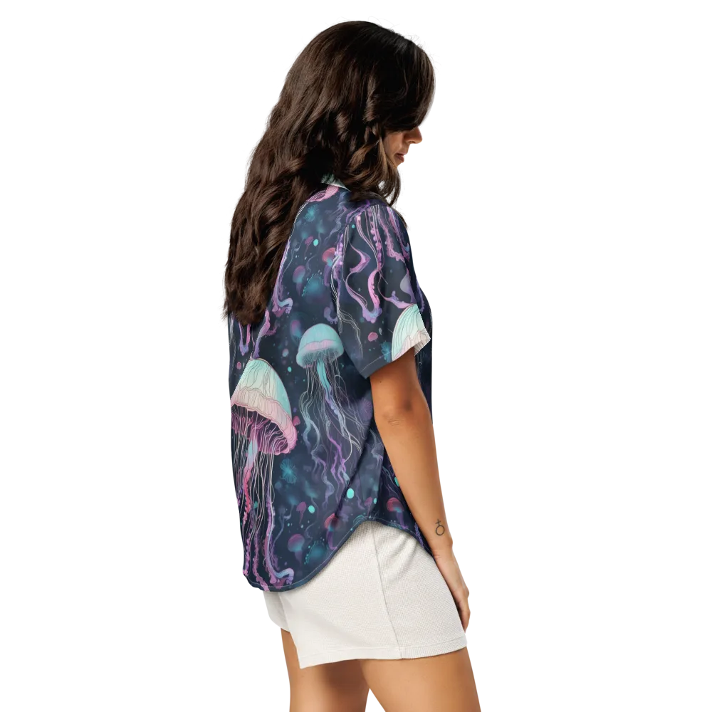 Moonlit Medusa on Women's Short Sleeve Pajama Top — Right Back