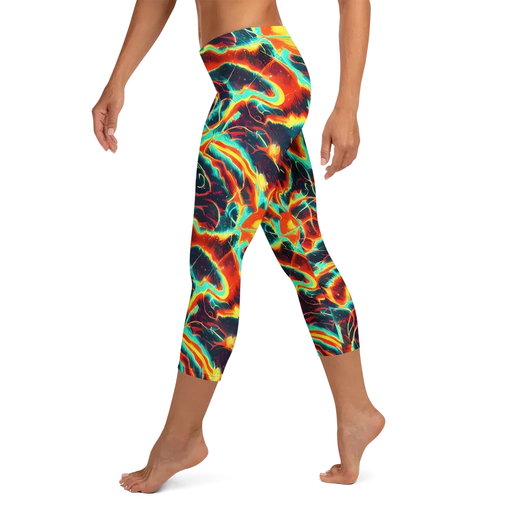 Prismatic Eruption on Capri Leggings — Left