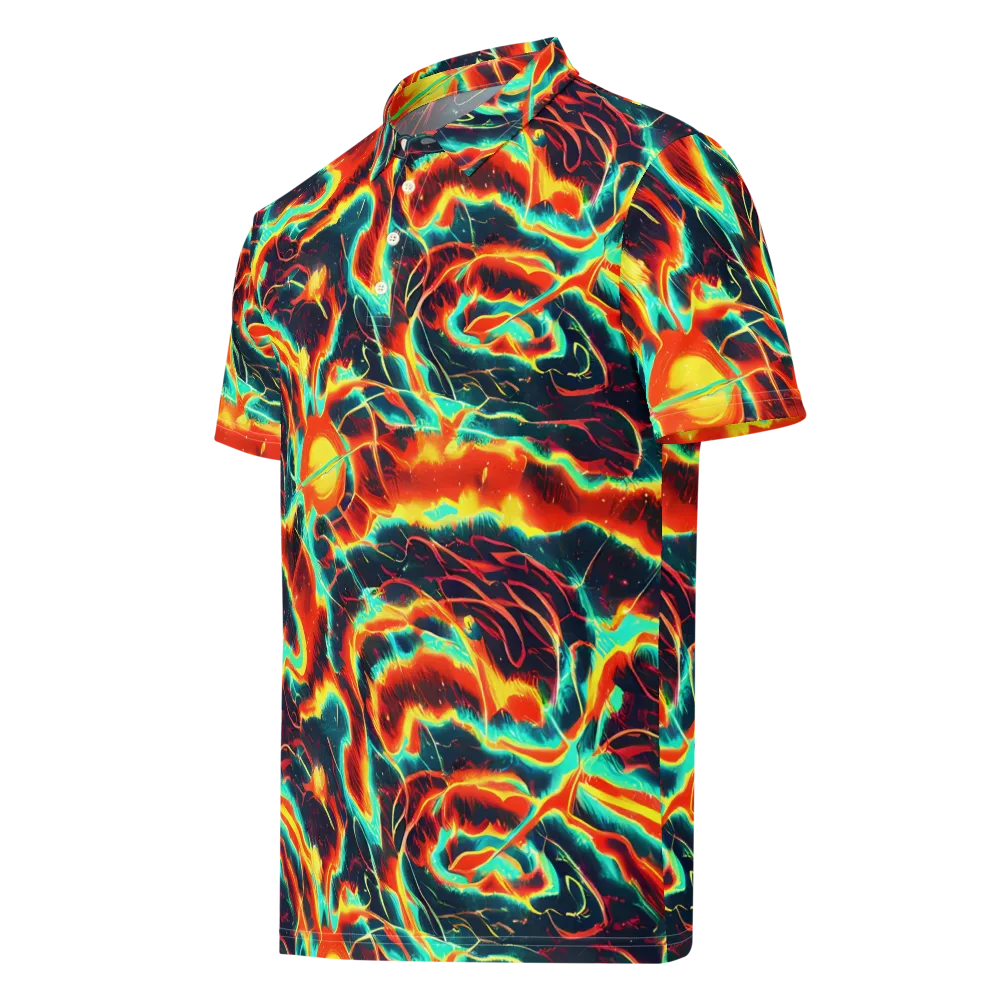 Prismatic Eruption on Men's Slim Fit Polo Shirt — Left Front