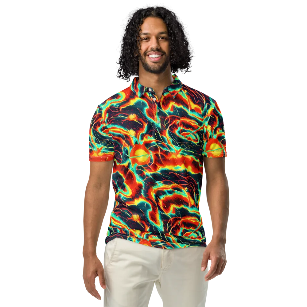 Prismatic Eruption on Men's Slim Fit Polo Shirt — Front