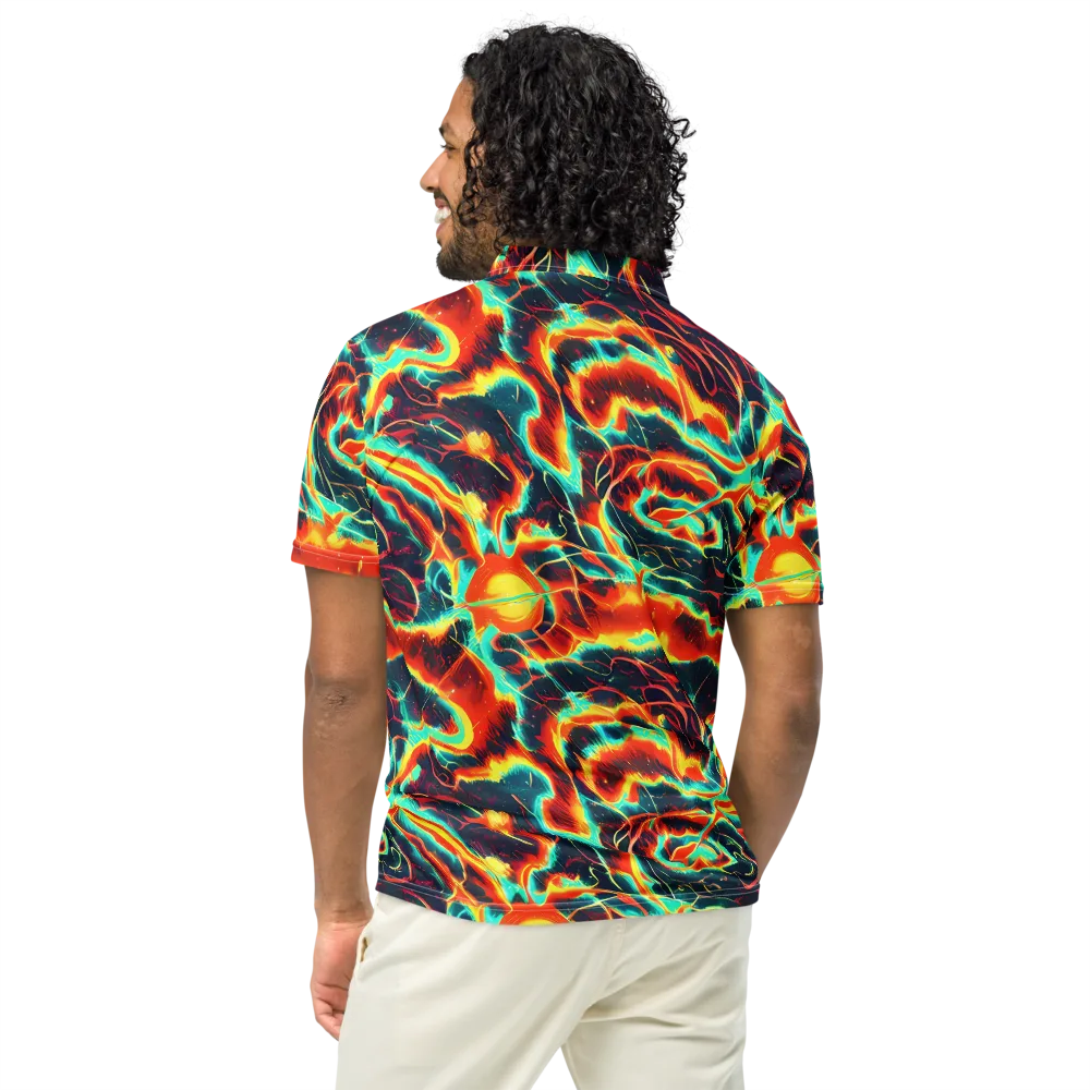 Prismatic Eruption on Men's Slim Fit Polo Shirt — Back