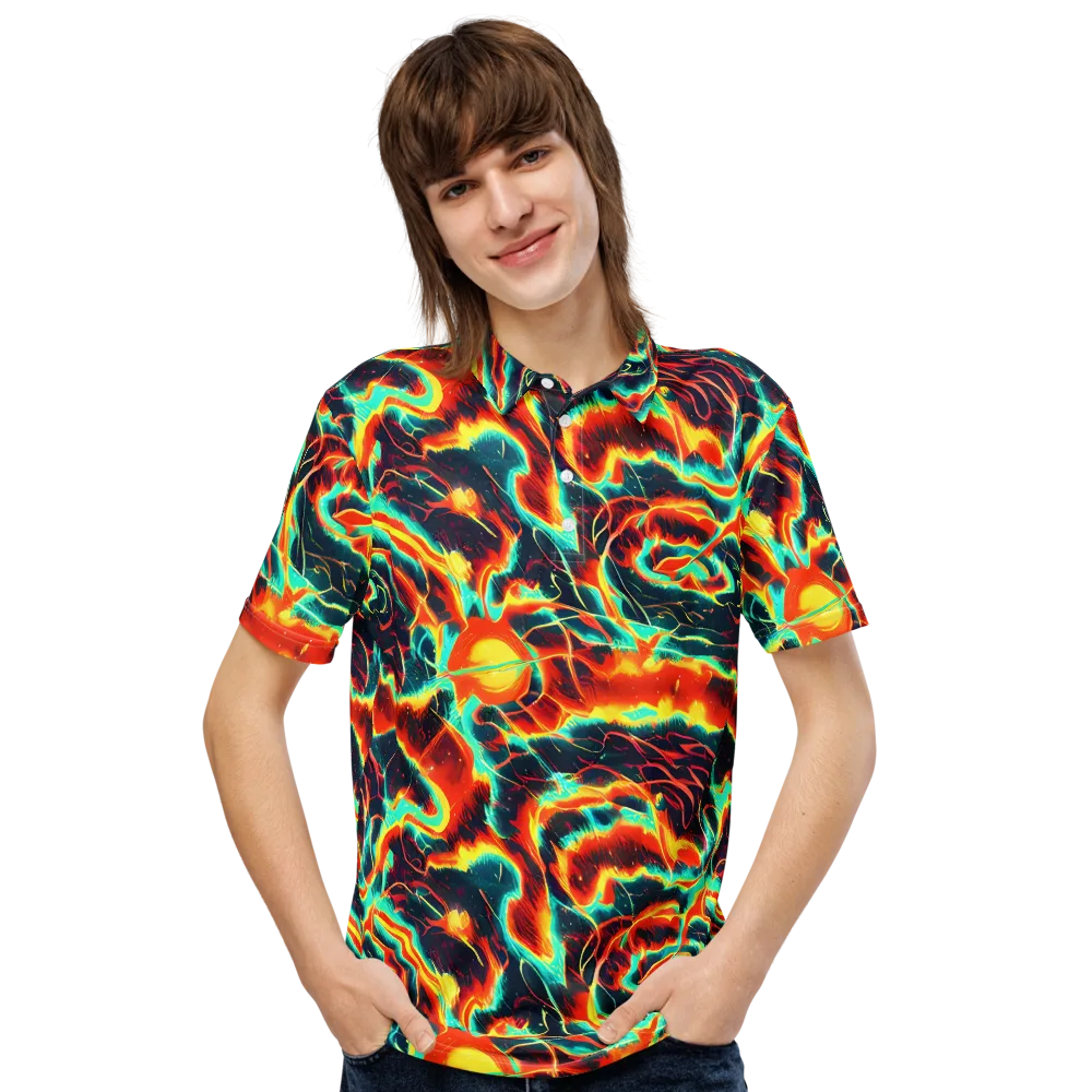 Prismatic Eruption on Men's Slim Fit Polo Shirt — Front