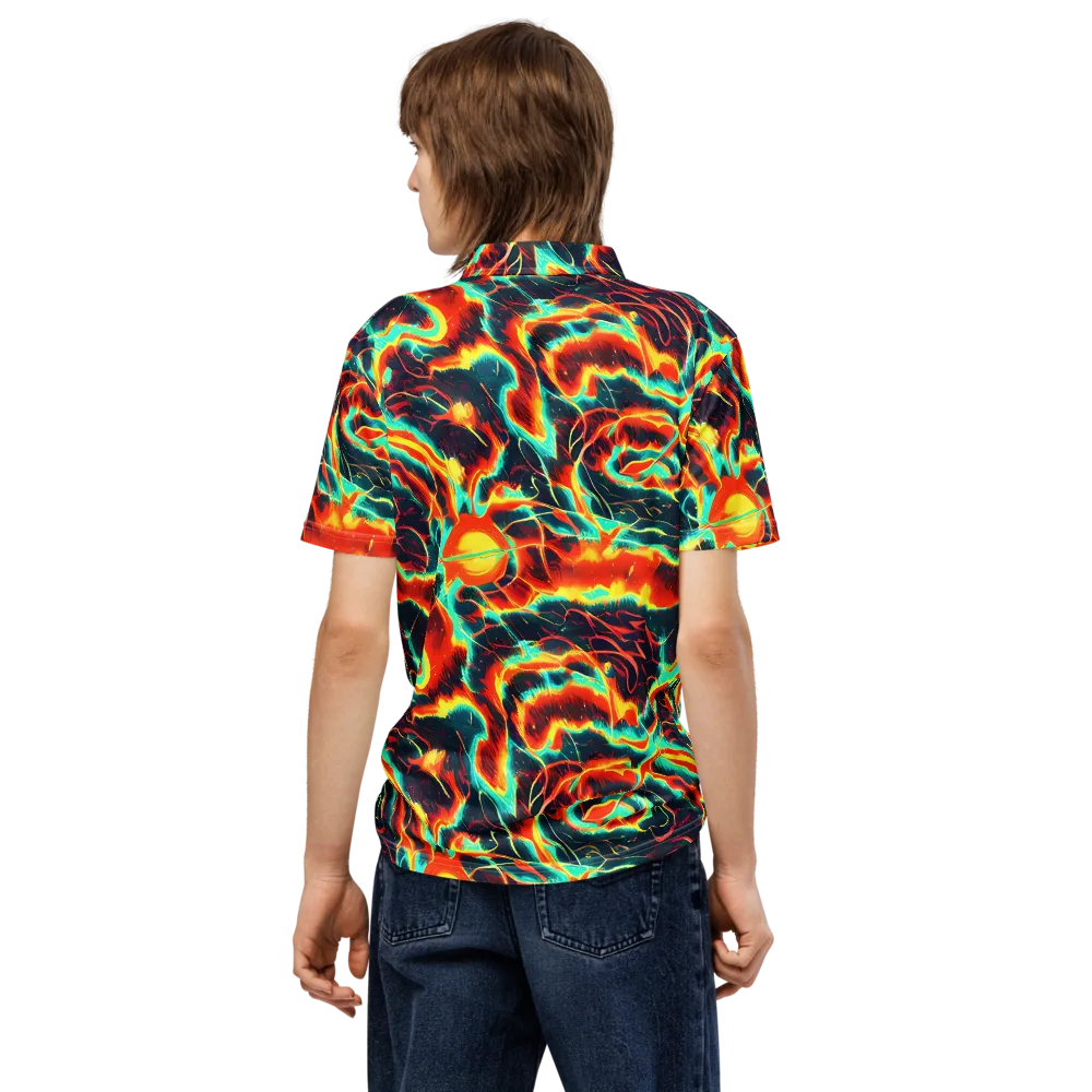 Prismatic Eruption on Men's Slim Fit Polo Shirt — Back